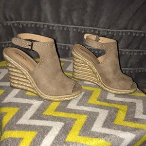 Taupe Espadrille Wedges